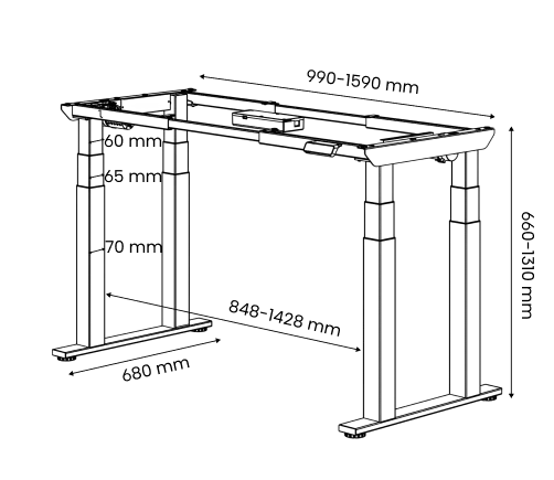 Frame dimensions in millimetres